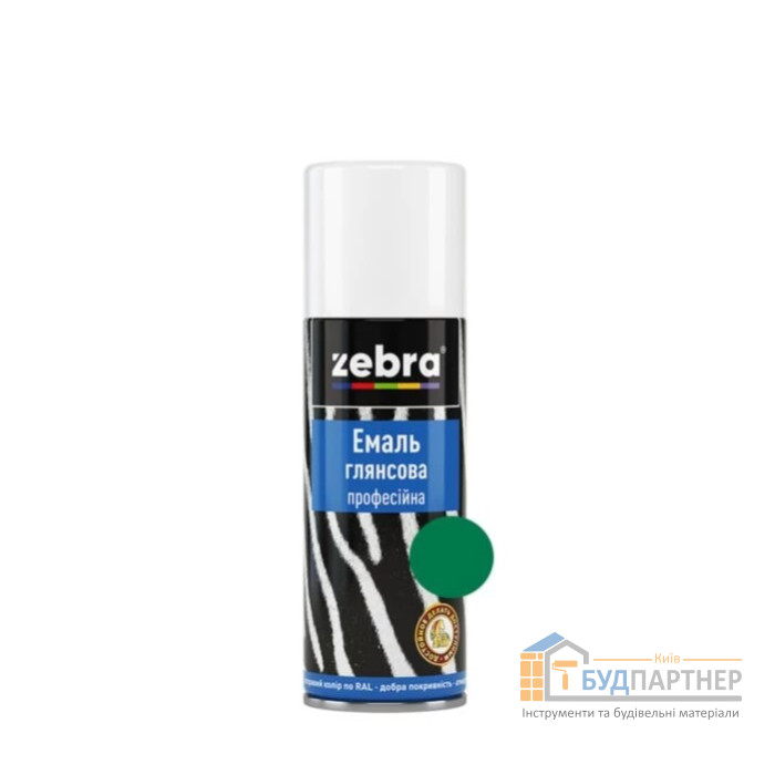 Эмаль глянцевая ZEBRA 186 RAL6029 зеленая (400 мл) - купить в Киеве у Києві