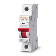 Автоматичний вимикач VIDEX RS4 RESIST 1 П 25А тип С