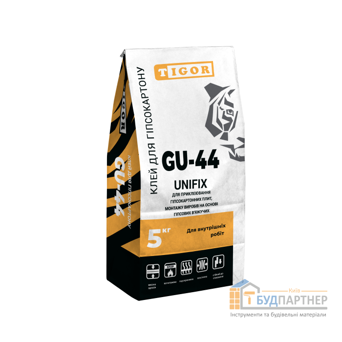 Клей для гіпсокартону UNIFIX GU-44 Tigor (5 кг) - купити у Києві у Києві