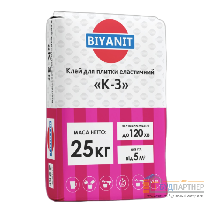 Клей для плитки еластичний Briyanit К-3 (25 кг) - купити у Києві у Києві