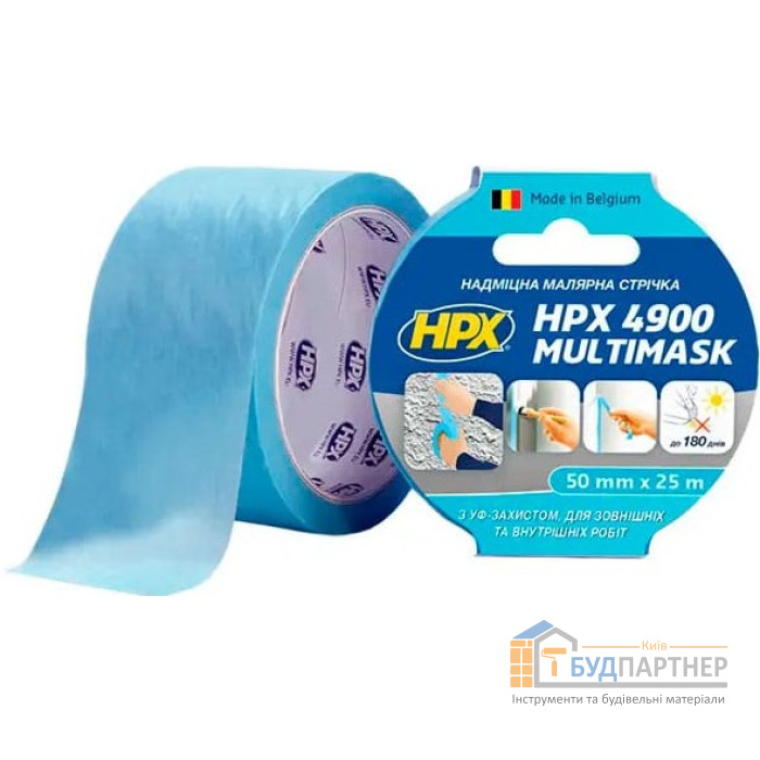 Стрічка малярська HPX4900 MULTIMASK 120C 50мм*25м (ціановий) - купити у Києві у Києві