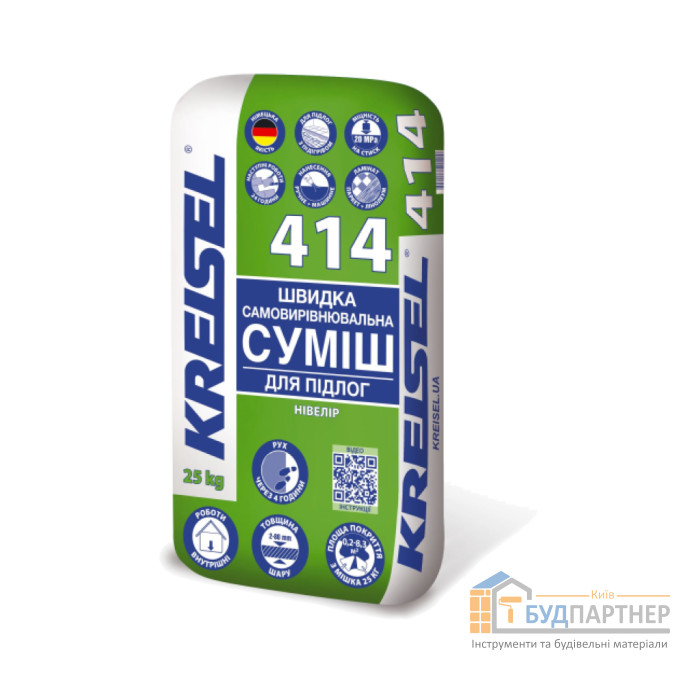 Самовирівнювальна суміш для підлоги 2-80 мм Kreisel 414 (25 кг) - купити у Києві у Києві