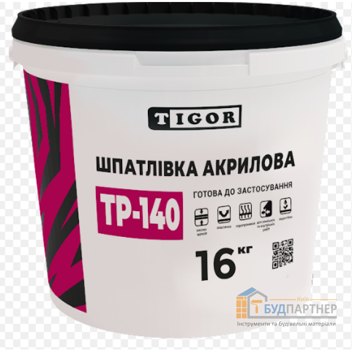 Шпаклівка акрилова готова до застосування Tigor TP-140 (16 кг) - купити у Києві у Києві