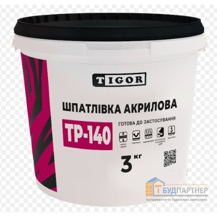 Шпаклівка акрилова готова до застосування Tigor TP-140 (3 кг) - купити у Києві у Києві