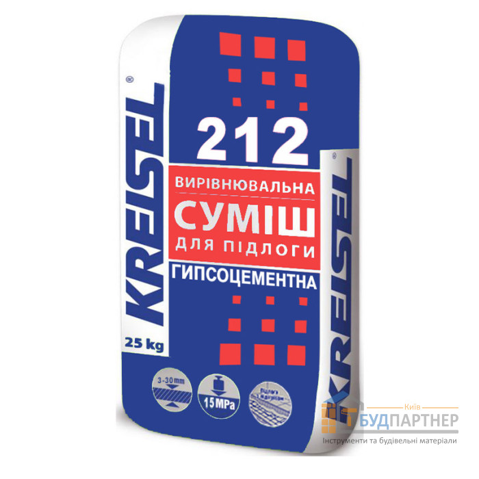 Суміш гіпсова Kreisel 212 для вирівнювання підлоги 3-30мм (25 кг) - купити у Києві у Києві