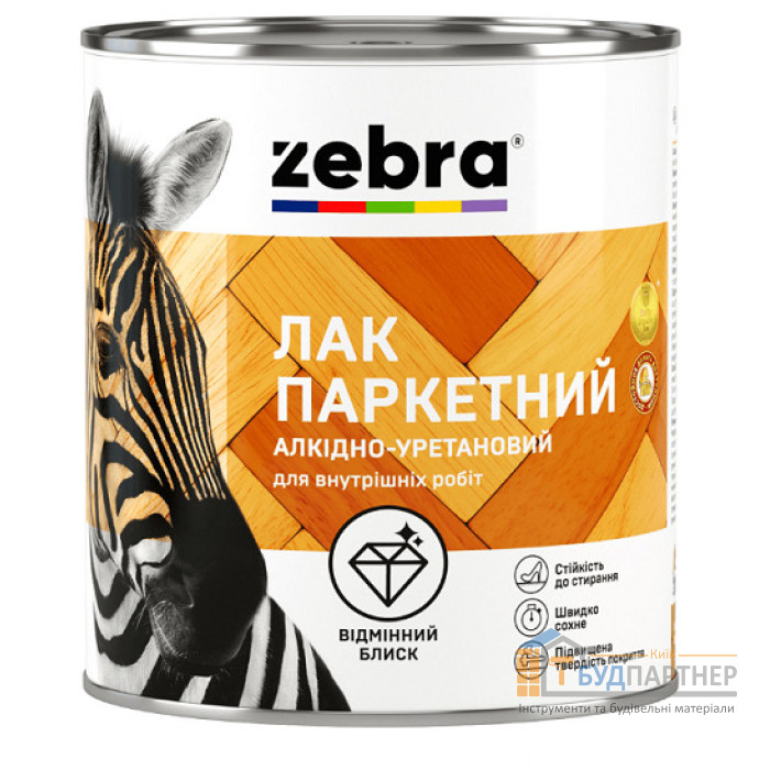 Лак паркетный ZEBRA глянец (2,1 л) - купить в Киеве у Києві