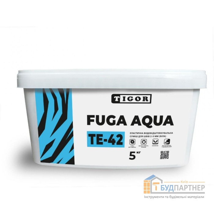 Затирка для швів 2-5 мм TIGOR Fuga aqua TE-42 біла (5 кг) - купити у Києві у Києві