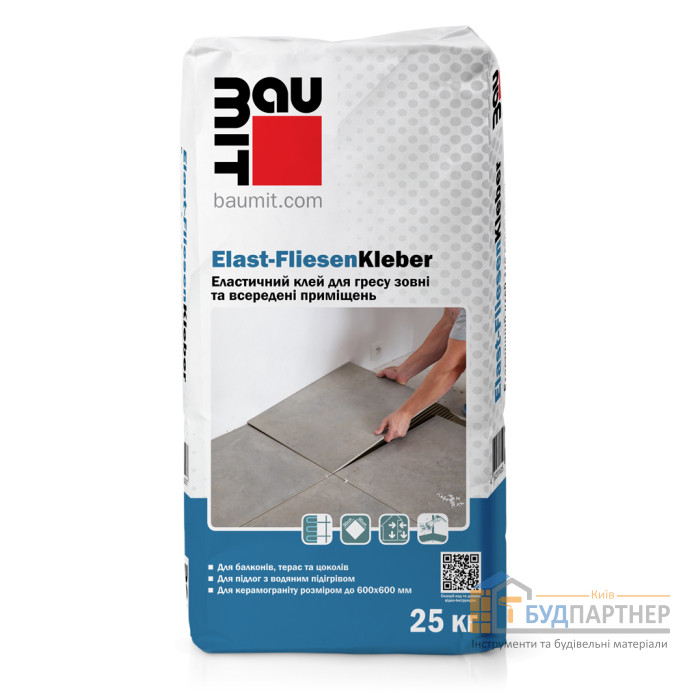 Клей для плитки Baumit Elast-FliesenKleber еластичний 25 кг  - купити у Києві у Києві