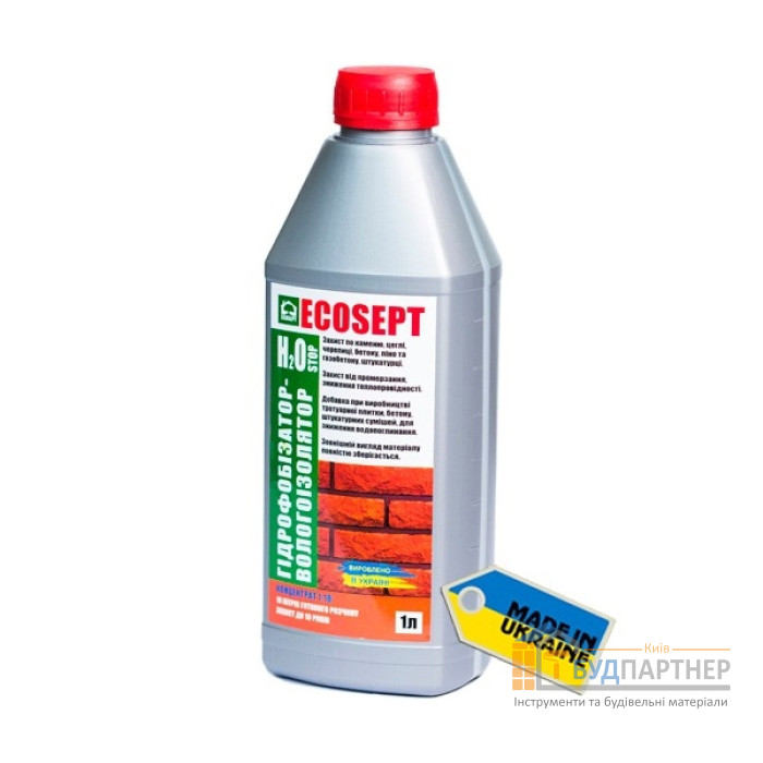 Гідрофобізатор (вологоізолятори) Ecosept Н2О Stop (1 л) - купити у Києві у Києві