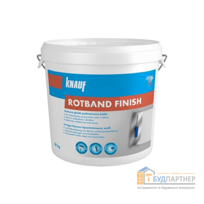 Готова полімерна шпаклівка Кнауф Ротбанд Фініш (Knauf Rotband Finish) - купити у Києві у Києві