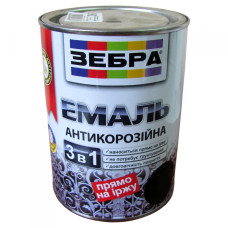 Емаль антикорозійна ЗЕБРА (55 яскраво-жовтий) 0,75л