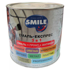 Емаль-експрес молотковий ефект Smile 3 в 1 карпатська зелень (2,2 кг)