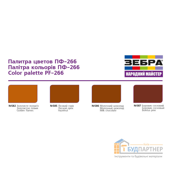 Емаль ПФ-266 Народний майстер №587 Боровик сосновий (Червоно-коричнева) 2,8 кг - купити у Києві у Києві