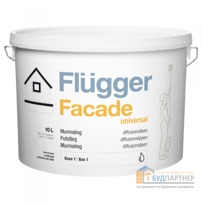 Універсальна фарба для фасаду Flugger Facade Universal (9,1 л) - купити у Києві у Києві