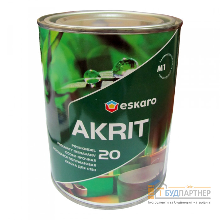 Фарба Eskaro Akrit 20 миюча напівматова для стін (0,95 л) - купити у Києві у Києві