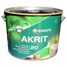 Фарба Eskaro Akrit 20 миюча напівматова для стін (9,5 л)