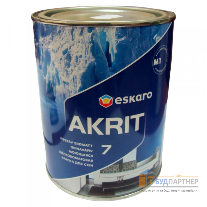 Фарба Eskaro Akrit 7 миюча шовково-матова для стін (0,95 л) - купити у Києві у Києві