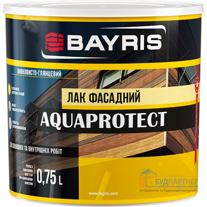 Лак фасадний Байріс Aqualak шовковисто-глянецевое (0,75 л) - купити у Києві у Києві