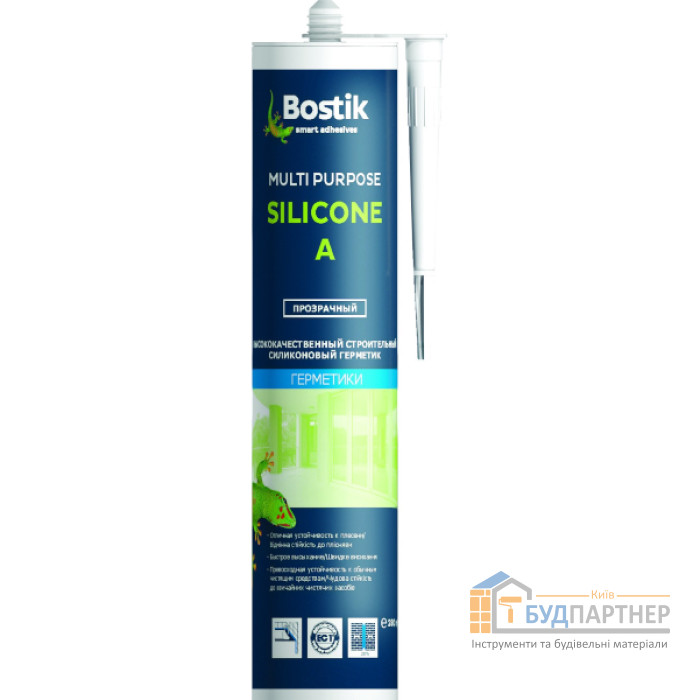 Силіконовий герметик Bostik Multti Purpose Silicone A прозорий (280 мл) - купити у Києві у Києві