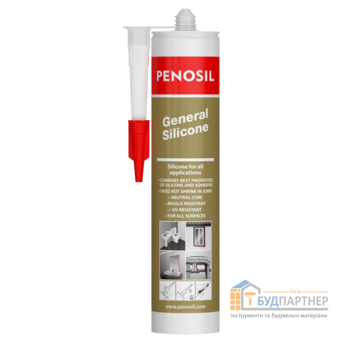 Універсальний силіконовий герметик Penosil General Silicone білий (310 мл) - купити у Києві у Києві