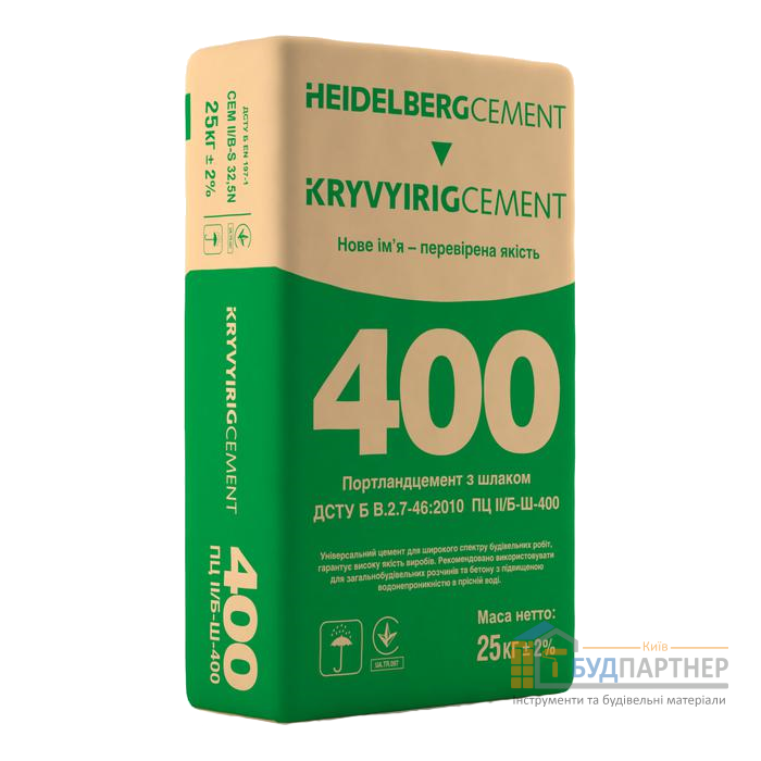Цемент Heidelberg ПЦ ІІ/БШ-400 (25 кг)  - купити у Києві у Києві