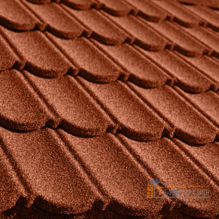 Металочерепиця композитна Queetile Classic Terra cotta (1.14x0.41 м) - купити у Києві у Києві