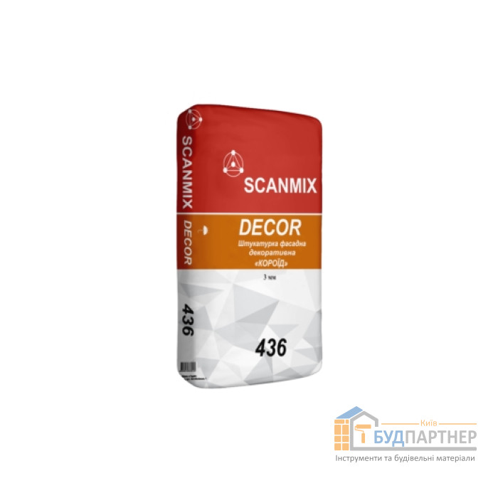 Штукатурка фасадна Scanmix Dekor R30 436 (короїд) (25 кг) - купити у Києві у Києві