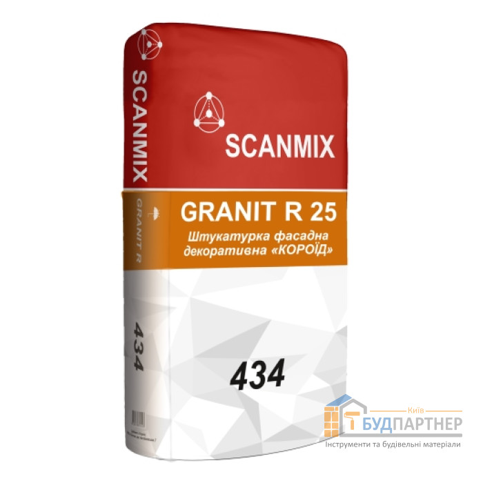 Штукатурка фасадна Scanmix Granit 434 R 25 (короїд) (25 кг) - купити у Києві у Києві