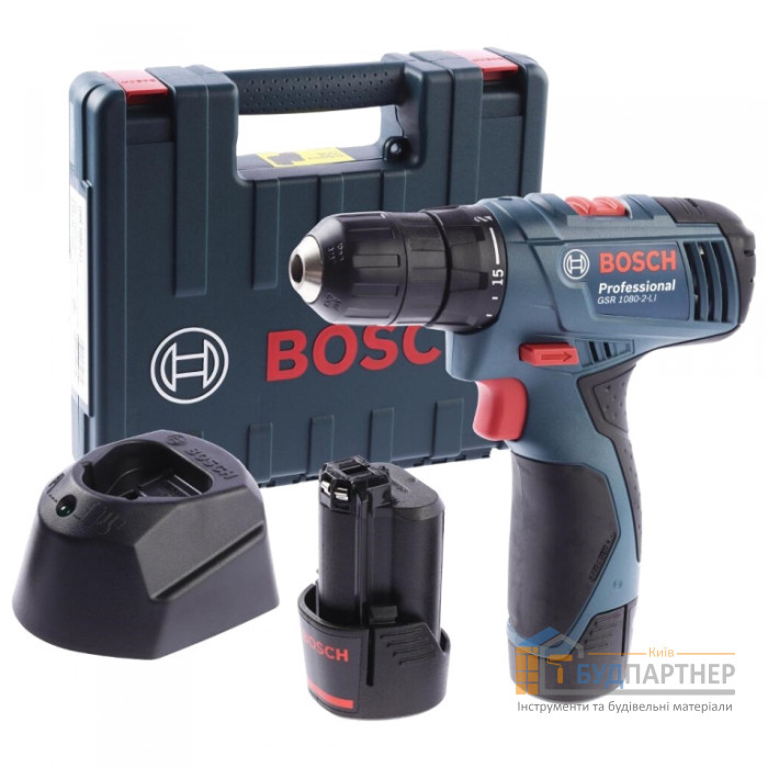 Акумуляторна дриль-шуруповерт Bosch GSR 1080-2-LI (1,5 А * год, 10,8 В, 2 акумулятора Li-ion) - купити у Києві у Києві
