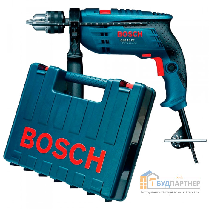 Дриль ударний Bosch GSB 13 RE (Потужність 600 Вт, 2800 об. / Хв., 44800 ударів в хвилину, з реверсом, 1,8 кг) - купити у Києві у Києві