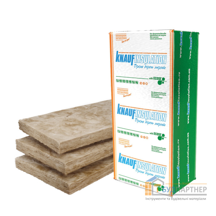 Теплозвукоізоляція Knauf Insulation ТЕПЛОплита 037 Ecose (18,3 м.кв.) (50x610x1250 мм) плити - купити у Києві у Києві